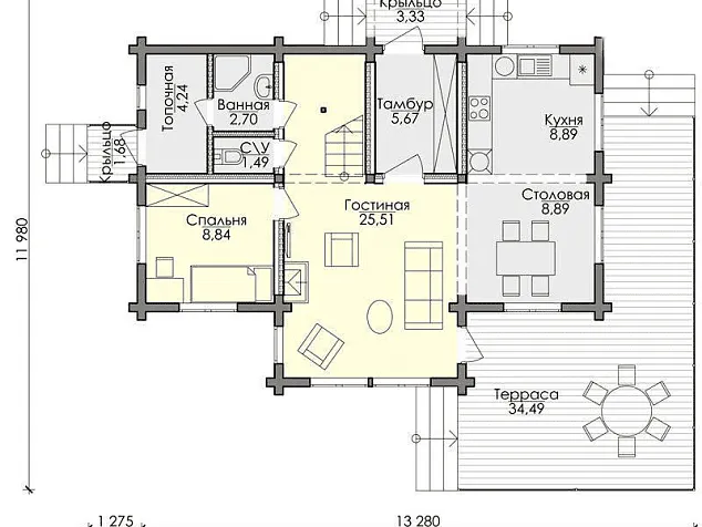 Проект дома из клеенного бруса 892