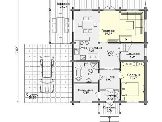 Проект дома из клеенного бруса 5106