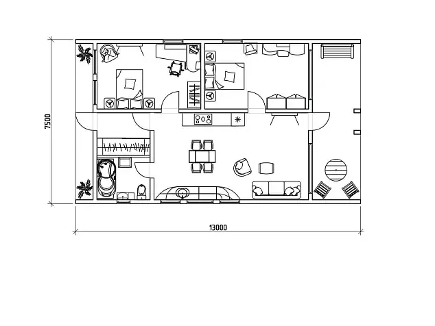 Каркасный дом Б98