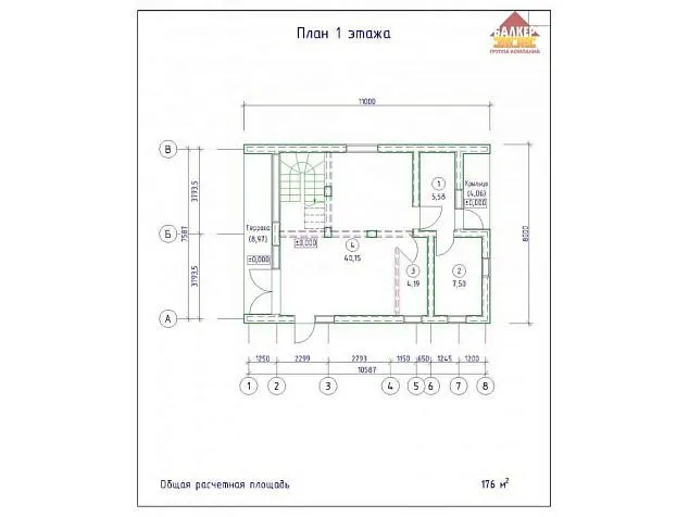 Каркасный дом Б176